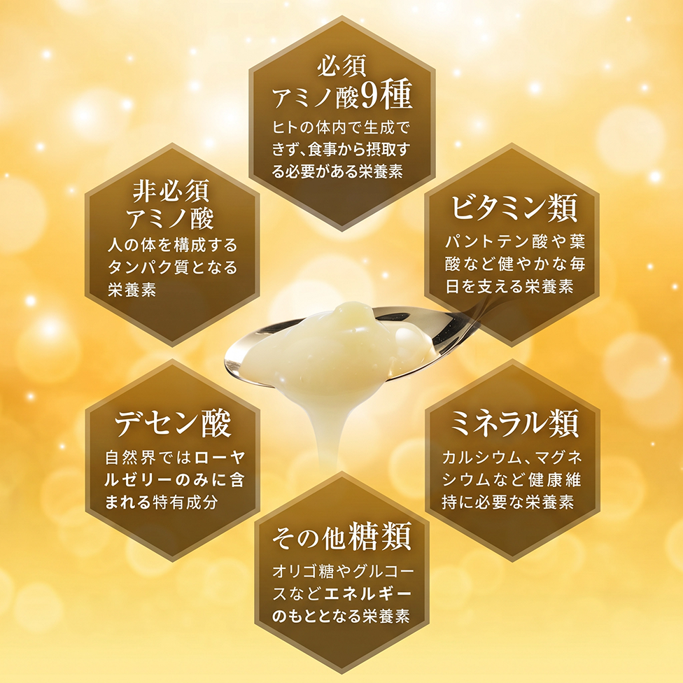 必須アミノ酸、ビタミン、ミネラルなど40種類以上の栄養素が内側からサポート
