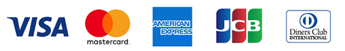 VISA Mastercard American Express JCB Diners Club