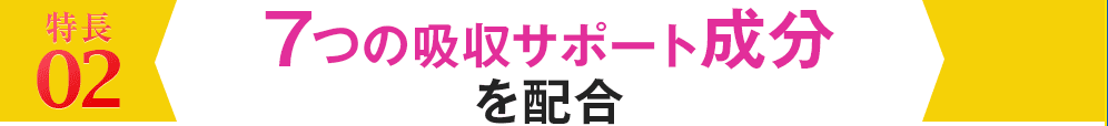 2.7つの吸収サポート成分を配合